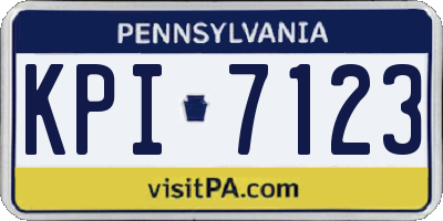 PA license plate KPI7123