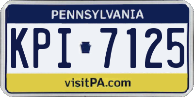 PA license plate KPI7125