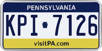 PA license plate KPI7126