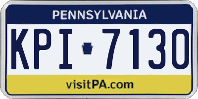PA license plate KPI7130