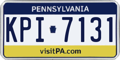 PA license plate KPI7131