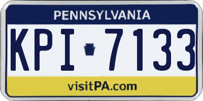 PA license plate KPI7133