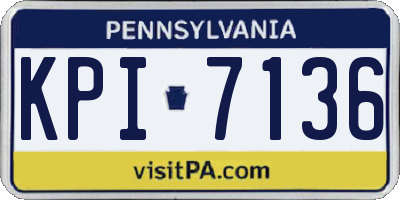 PA license plate KPI7136