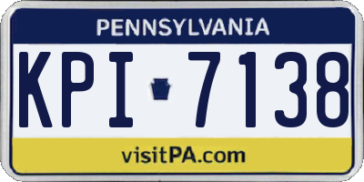PA license plate KPI7138