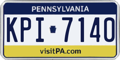 PA license plate KPI7140