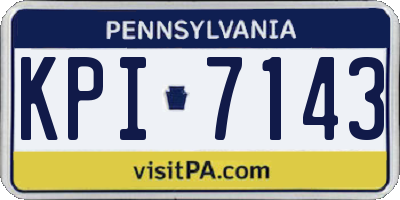 PA license plate KPI7143