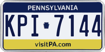 PA license plate KPI7144