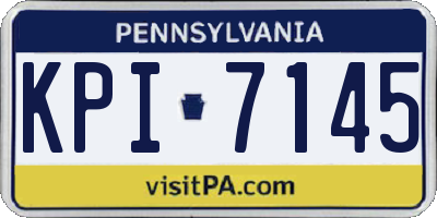 PA license plate KPI7145