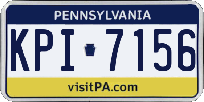 PA license plate KPI7156