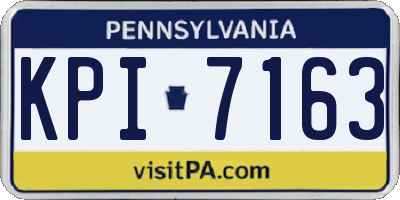 PA license plate KPI7163