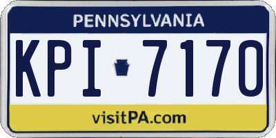 PA license plate KPI7170