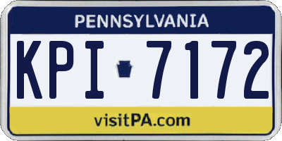 PA license plate KPI7172