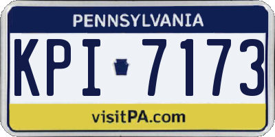 PA license plate KPI7173