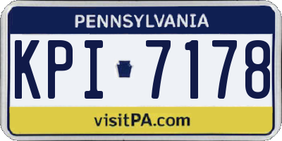 PA license plate KPI7178