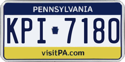 PA license plate KPI7180