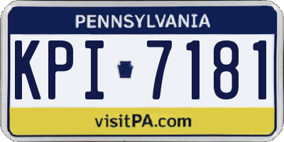PA license plate KPI7181