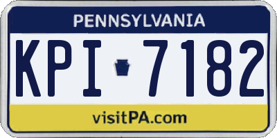 PA license plate KPI7182