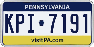 PA license plate KPI7191