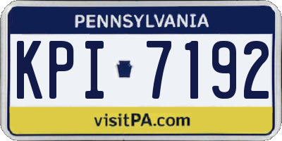 PA license plate KPI7192