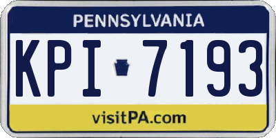 PA license plate KPI7193
