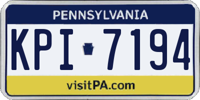 PA license plate KPI7194