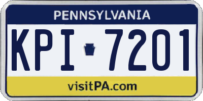 PA license plate KPI7201