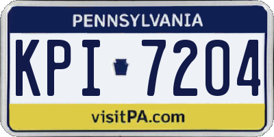 PA license plate KPI7204
