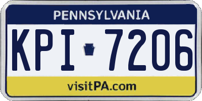 PA license plate KPI7206