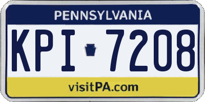 PA license plate KPI7208