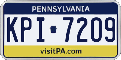 PA license plate KPI7209