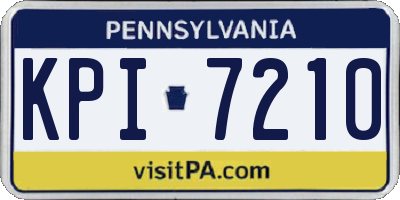 PA license plate KPI7210
