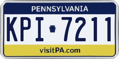 PA license plate KPI7211
