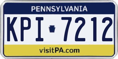 PA license plate KPI7212