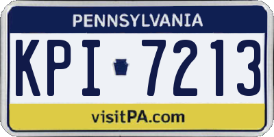 PA license plate KPI7213