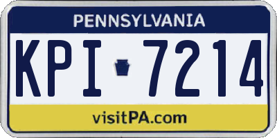 PA license plate KPI7214