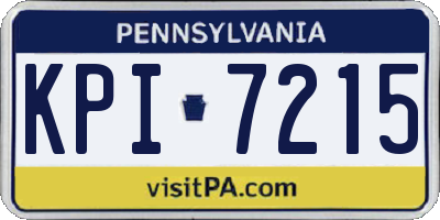 PA license plate KPI7215