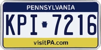 PA license plate KPI7216