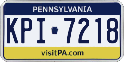 PA license plate KPI7218