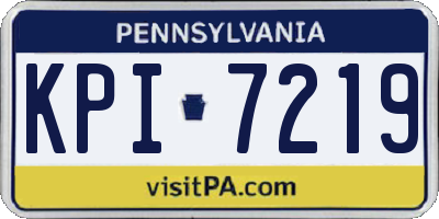 PA license plate KPI7219