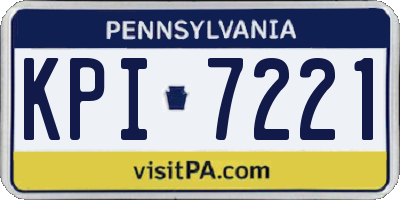 PA license plate KPI7221