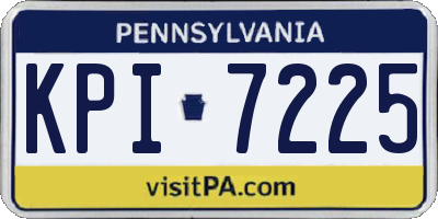 PA license plate KPI7225