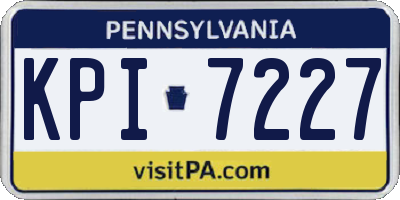 PA license plate KPI7227