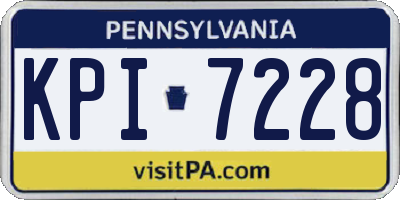 PA license plate KPI7228