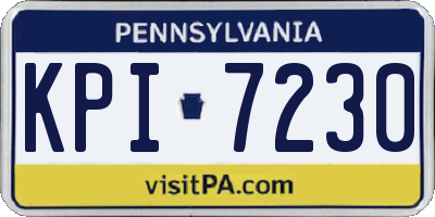PA license plate KPI7230