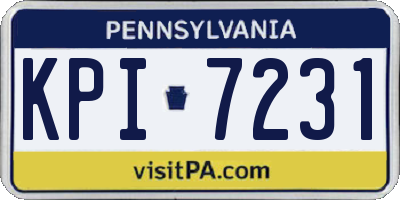 PA license plate KPI7231