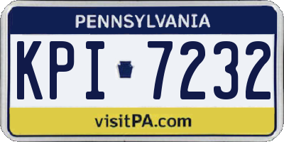 PA license plate KPI7232