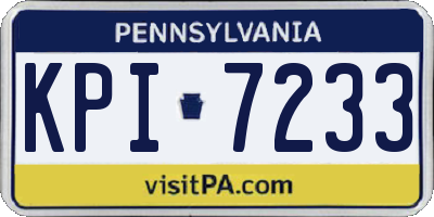PA license plate KPI7233
