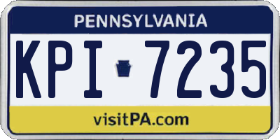 PA license plate KPI7235