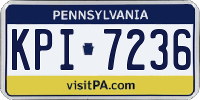 PA license plate KPI7236