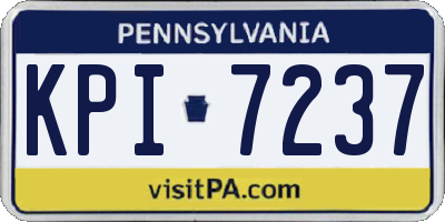 PA license plate KPI7237